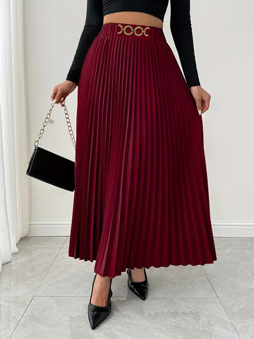 Elegant High-Waist Pleated Skirt