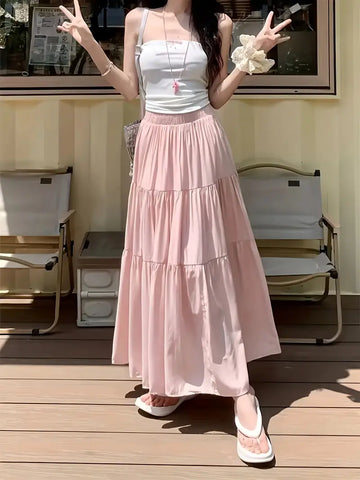 Layered High-Waist One-Piece Skirt