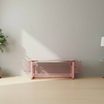Organizer Stand With 2 Storage Levels For Monitor and Laptop Setup
