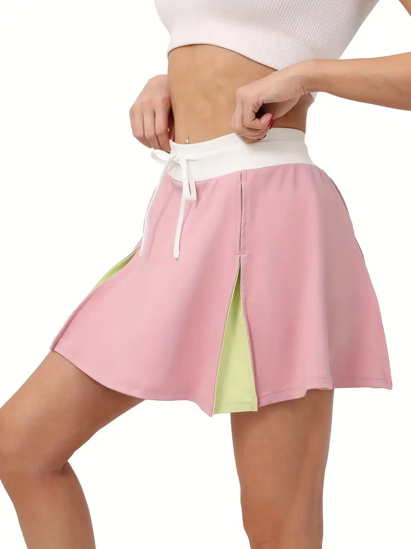 Sporty Tennis Skirt with Thin Band Waist