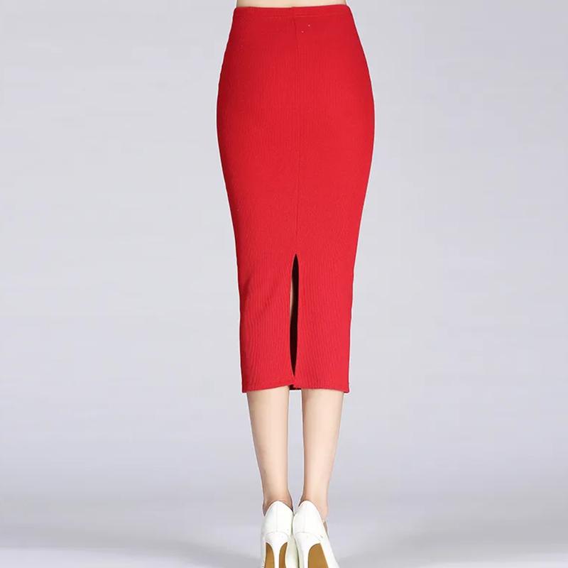 Long Wrap Pencil Skirt