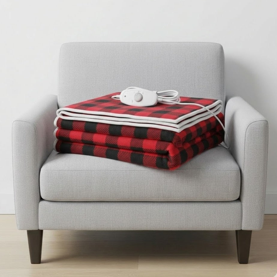 Heated Blanket With Flannel Surface and Adjustable Output