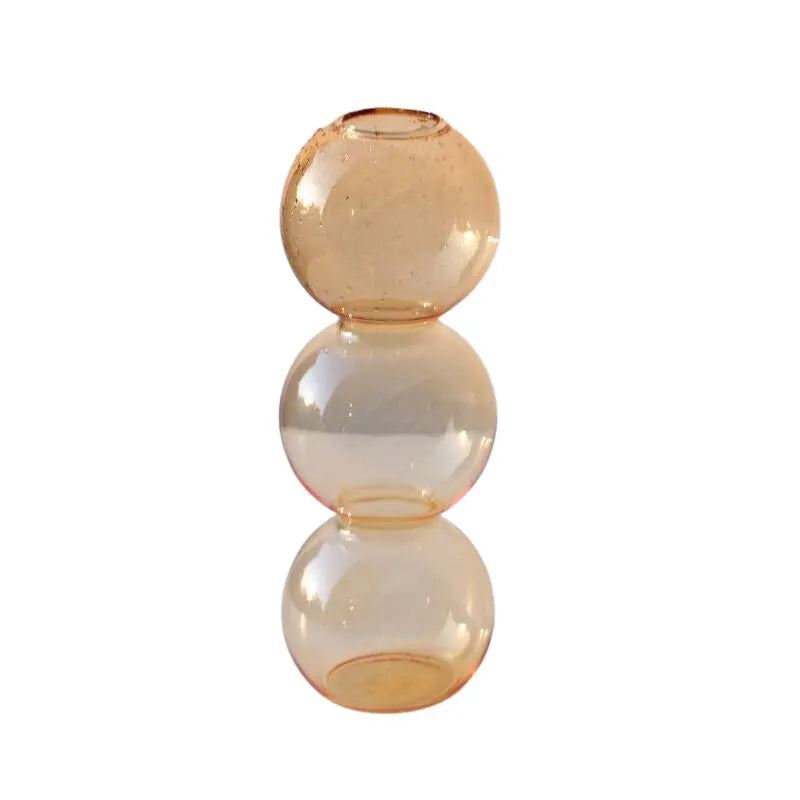 Textured Bubble Glass Flower Vase