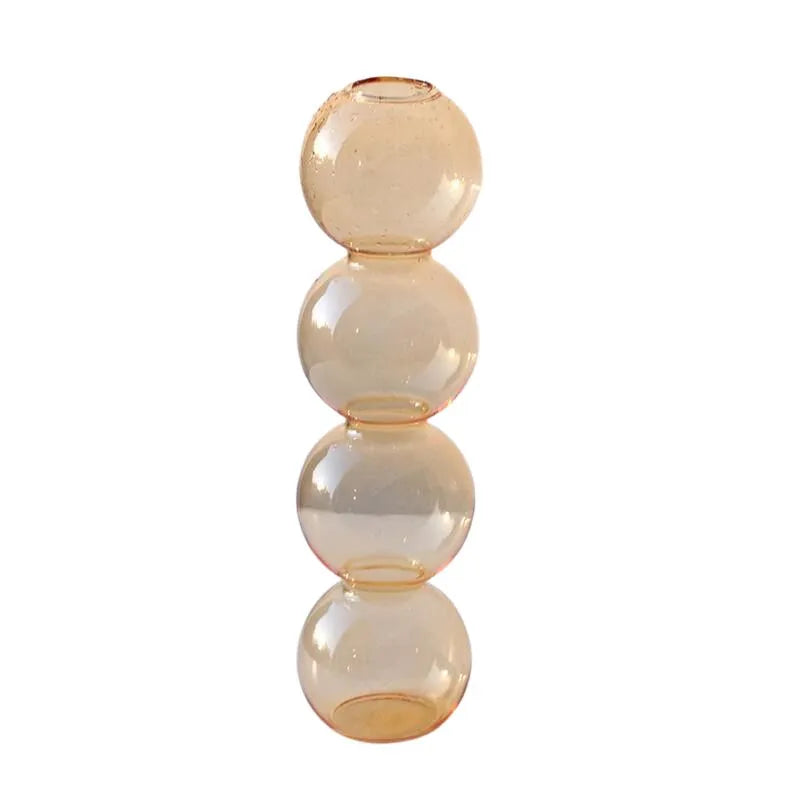 Textured Bubble Glass Flower Vase