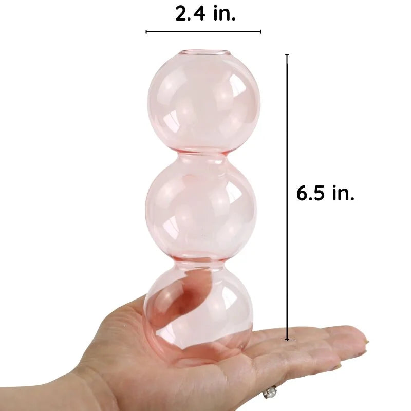 Textured Bubble Glass Flower Vase