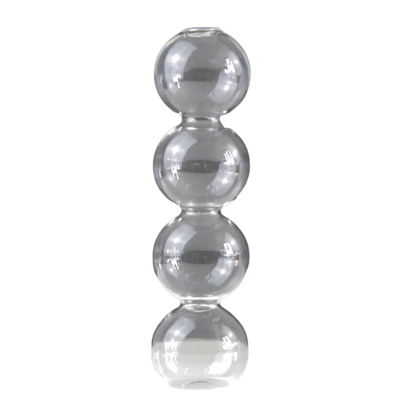 Textured Bubble Glass Flower Vase