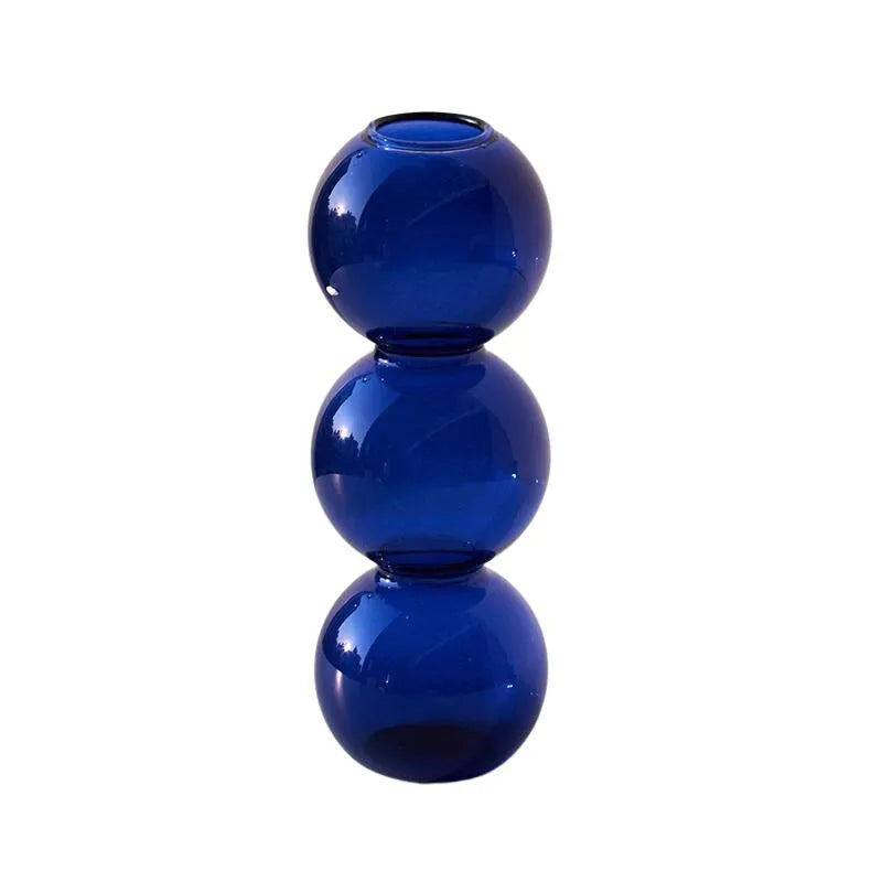 Textured Bubble Glass Flower Vase