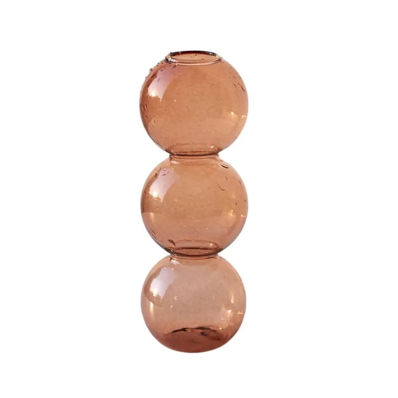 Textured Bubble Glass Flower Vase