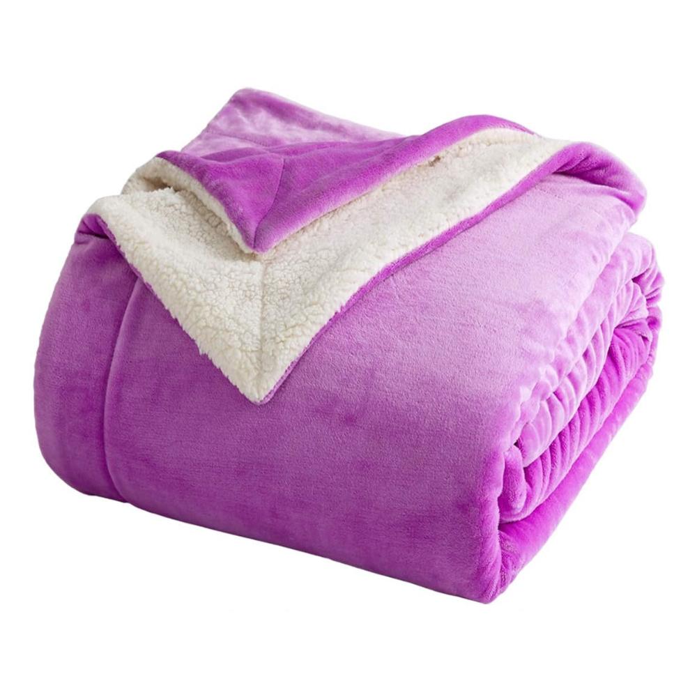 Fleece Blanket with Thick Sherpa Backing