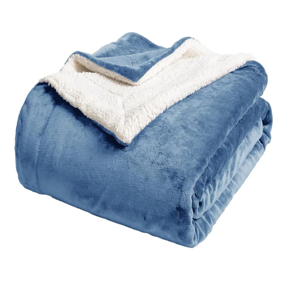 Fleece Blanket with Thick Sherpa Backing