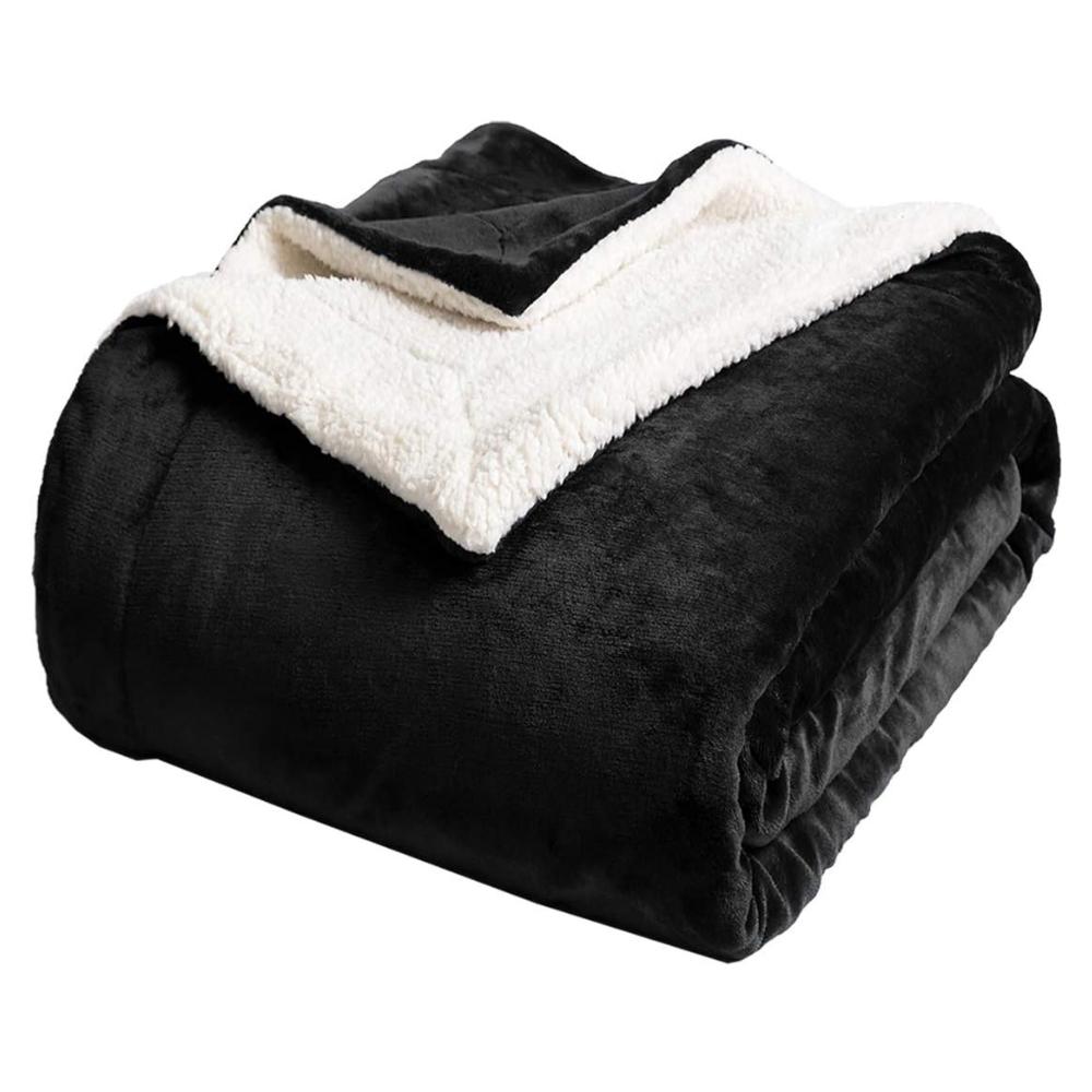 Fleece Blanket with Thick Sherpa Backing