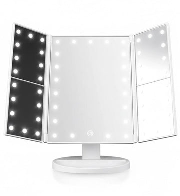 Folding LED Mirror on Stand