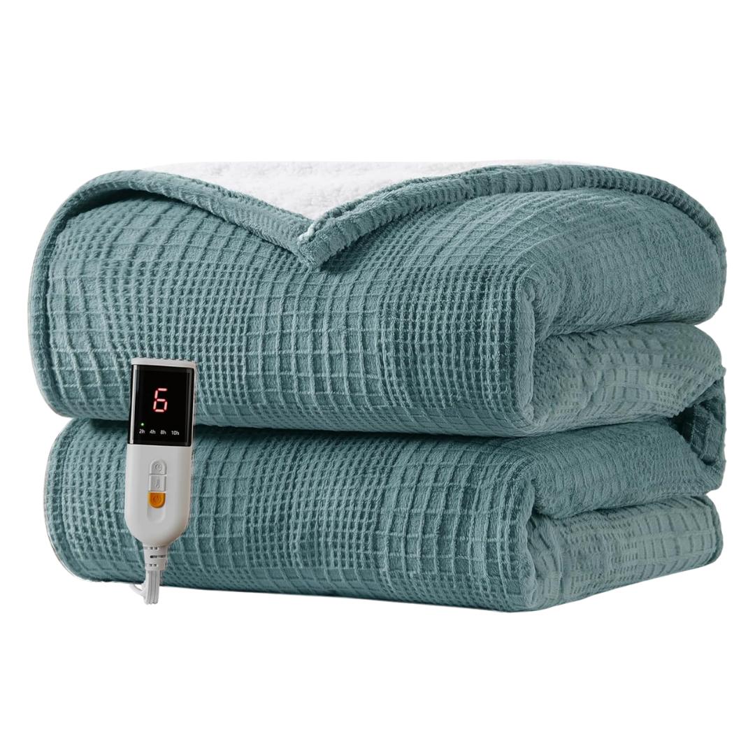 Heated Blanket With Adjustable Levels and Washable Shell