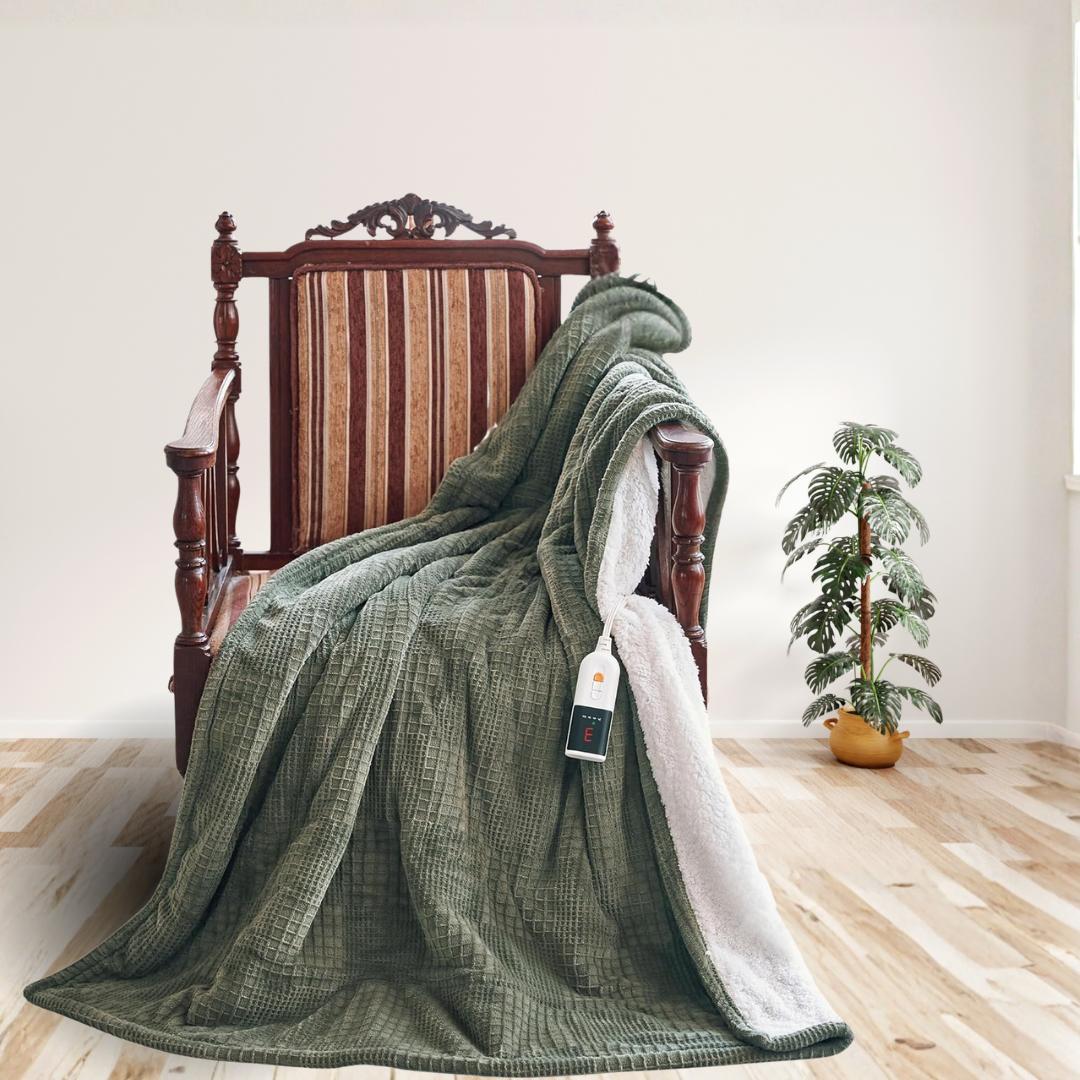 Heated Blanket With Adjustable Levels and Washable Shell