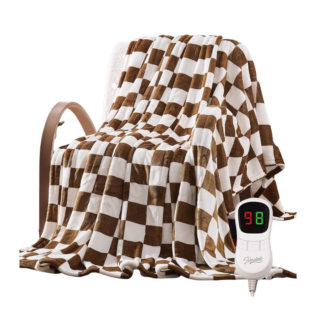 Heated Blanket With Flannel Surface and Adjustable Output