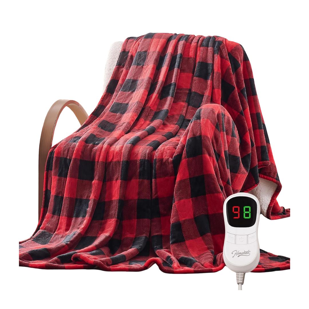 Heated Blanket With Flannel Surface and Adjustable Output
