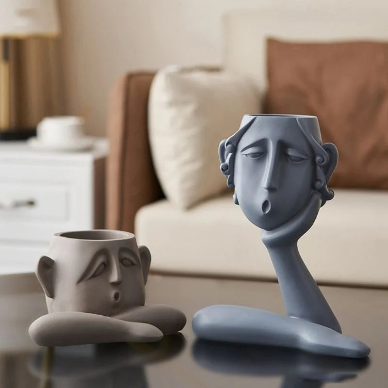 Abstract Face Sculpture for Shelves and Tables