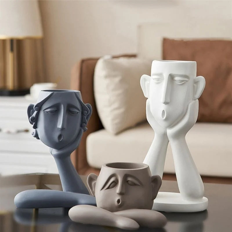 Abstract Face Sculpture for Shelves and Tables