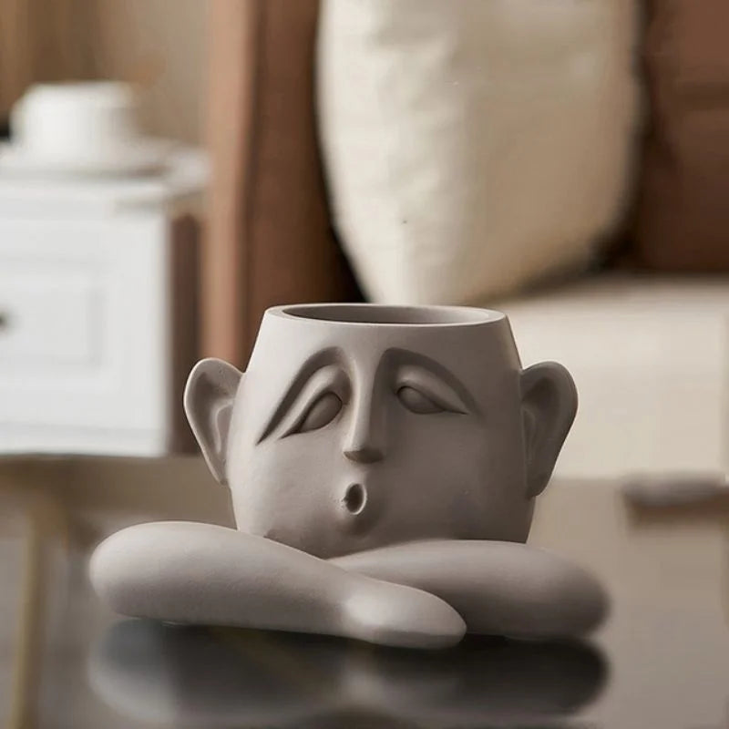 Abstract Face Sculpture for Shelves and Tables