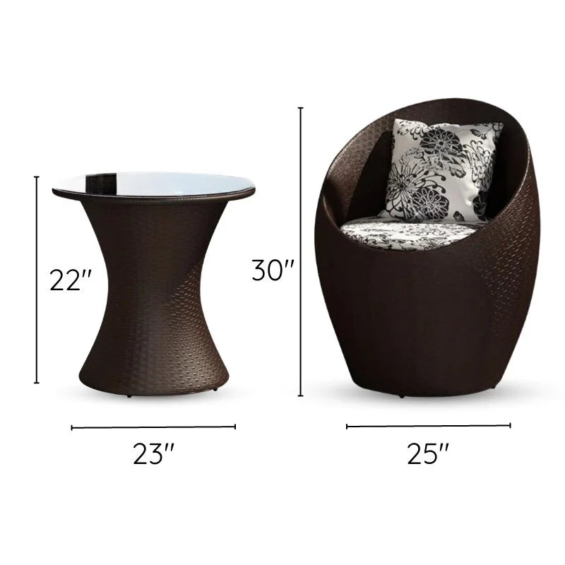 Two-Person Balcony Table and Chair Set