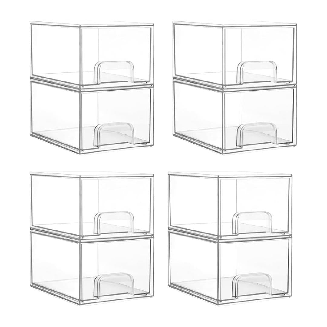 Organizer Drawers With Clear Stackable Design For Home Storage