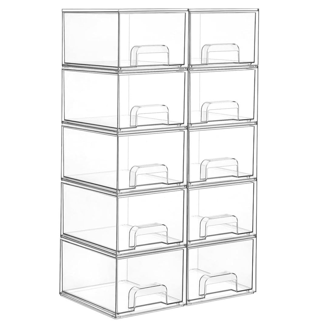 Organizer Drawers With Clear Stackable Design For Home Storage