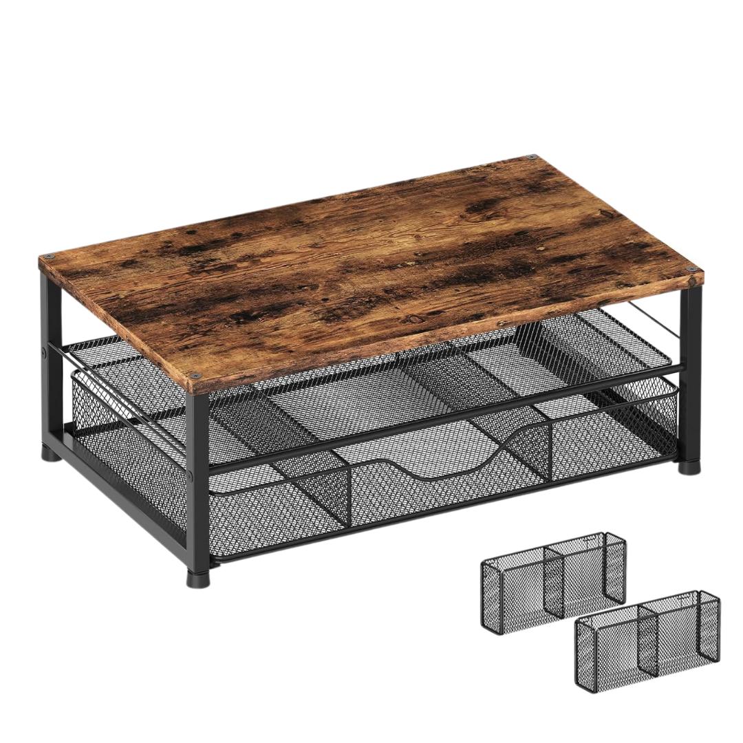 Organizer Stand With 2 Storage Levels For Monitor and Laptop Setup