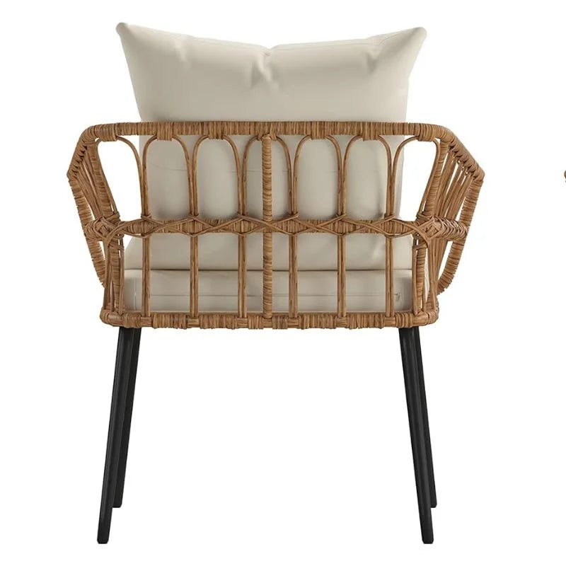 Woven Rattan Outdoor Cafe Seating Set