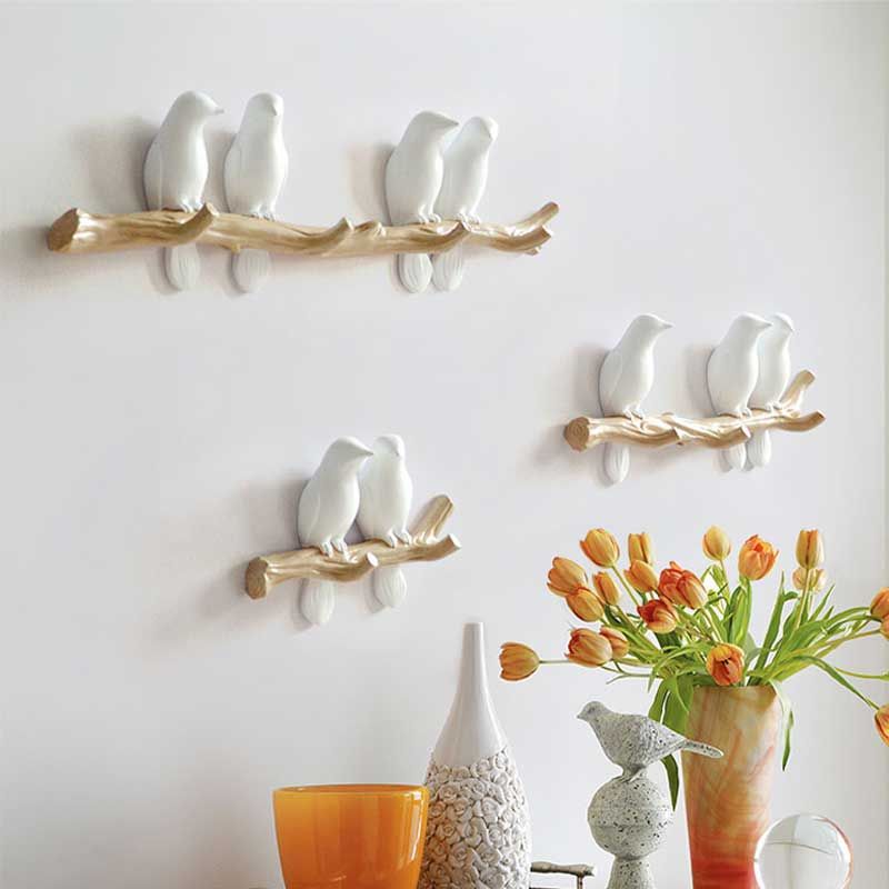 Bird-Shaped Metal Wall Hook Decoration
