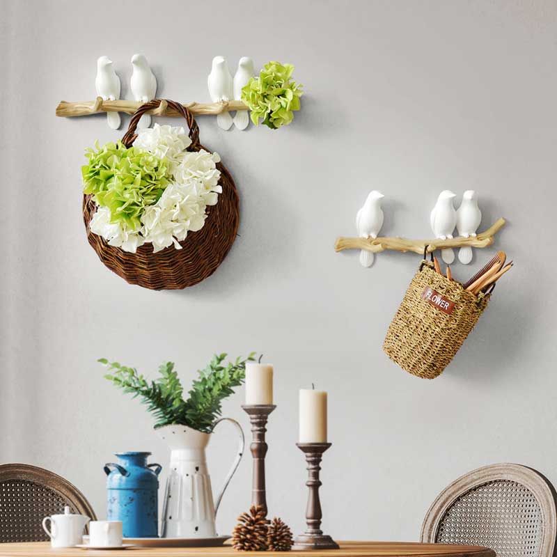 Bird-Shaped Metal Wall Hook Decoration