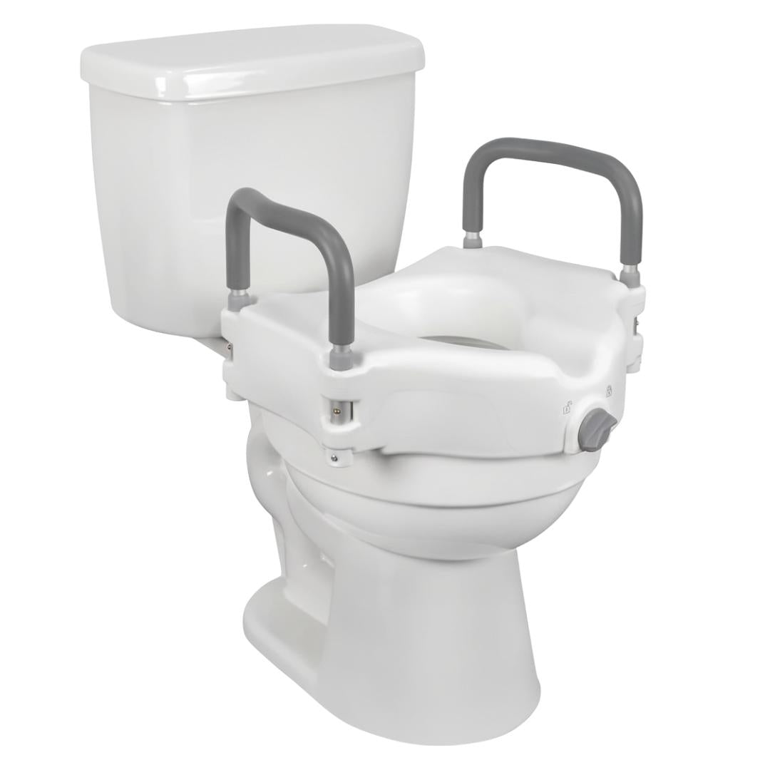 Toilet Seat Raised With Height Lift and Side Handle