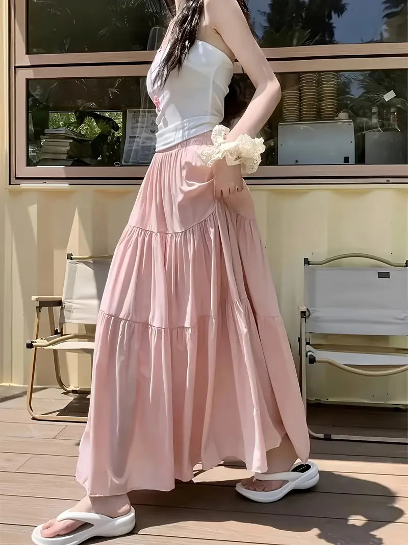 Layered High-Waist One-Piece Skirt