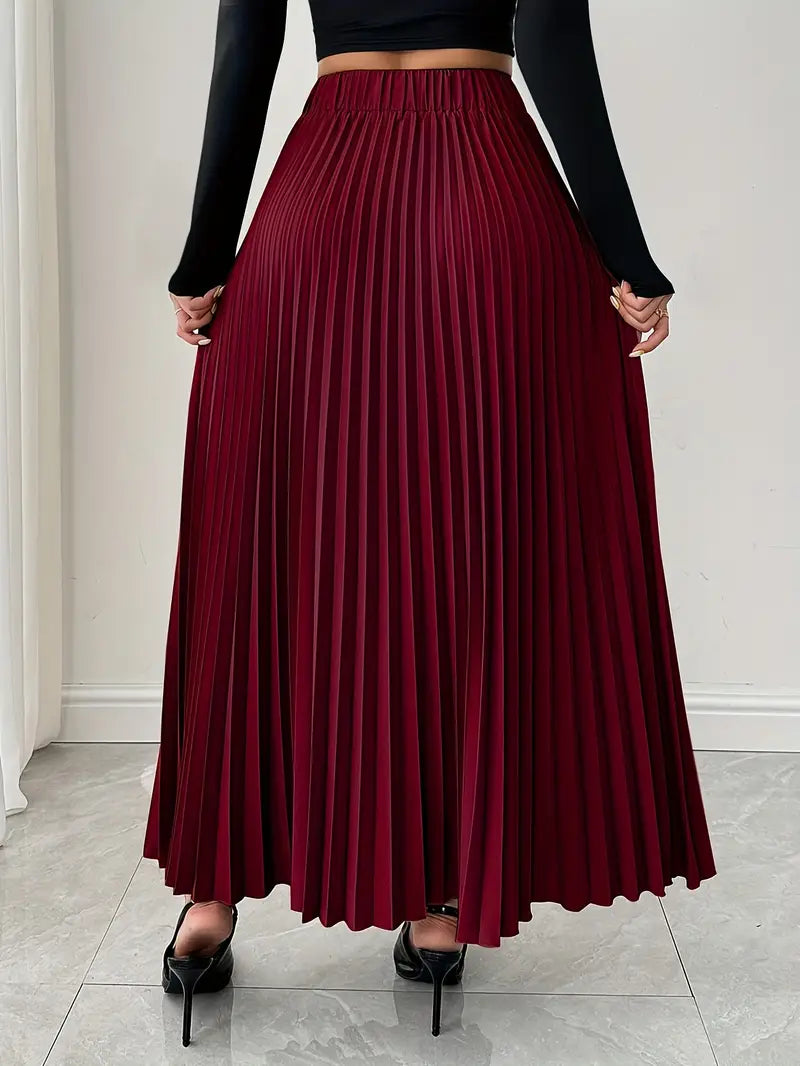 Elegant High-Waist Pleated Skirt