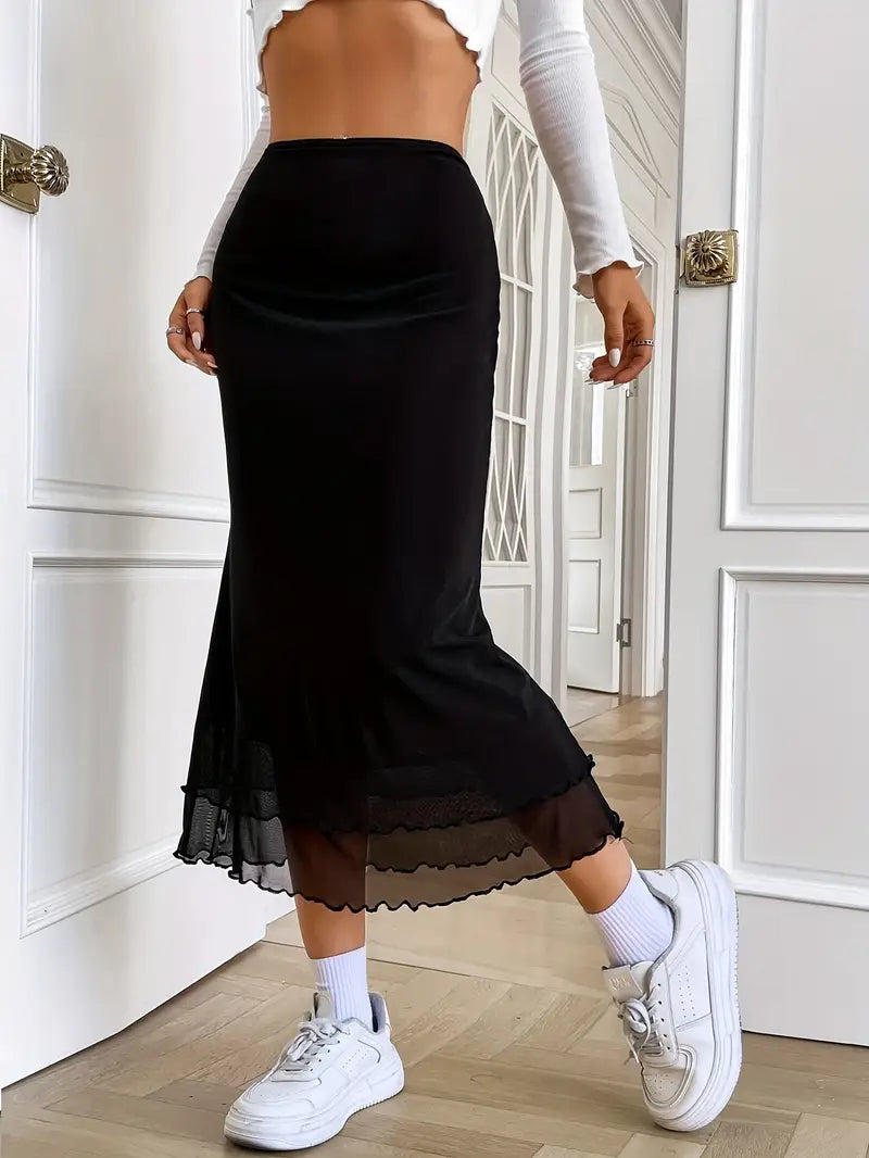 High-Waist Layered Skirt